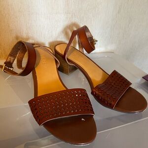 J Crew size 6 leather sandal with block heel